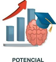 Potenzial Symbol. 3d Illustration von Geschäft Ausbildung Sammlung. kreativ Potenzial 3d Symbol zum Netz Design, Vorlagen, Infografiken und Mehr vektor