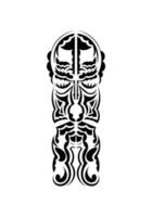 polynesisk stil ansikte. svart tatuering mönster. isolerat på vit bakgrund. vektor illustration.