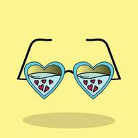 en par av solglasögon med hjärtan på dem den där säga, kärlek vektor