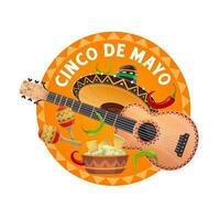 cinco de Mayo Sombrero und Essen, Mexikaner Urlaub vektor