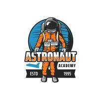 astronaut akademi ikon spaceman av orbital station vektor