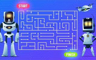 Labyrinth Matze Tafel Spiel, Roboter auf Hauptplatine vektor