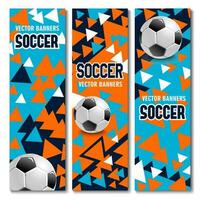 fotboll fotboll banderoller, kort med 3d bollar vektor