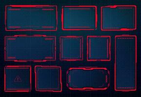 hud Achtung, Warnung und warnen Beachtung rot Frames vektor