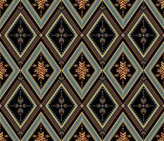 etnisk folk geometrisk sömlös mönster i mörk orange och gul vektor illustration design för tyg, matta, matta, scarf, omslag papper, bricka och Mer