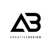 abstrakt monogram brev ab logotyp design vektor illustration