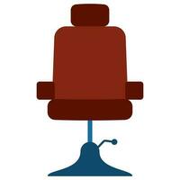 vektor röd eller orange och gul barberare stol på en vit bakgrund. frisör och frisör ikon.
