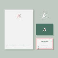 Naturliga och Femenine Branding Stationery vektor