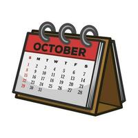 glücklich Halloween Oktober Kalender. Halloween Symbol Vektor Illustration
