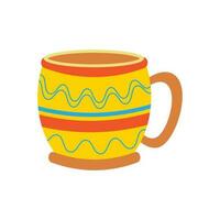 en mugg, en kopp med ett prydnad. ukrainska symboler. vektor