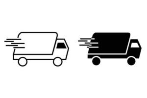 frakt lastbil leverans ikon uttrycka sändning vektor