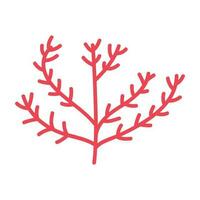 röd asymmetrisk koraller marin liv objekt isolerat vektor