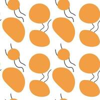 Hintergrund dekorativ nahtlos Muster mit zufällig Gekritzel Formen. Kreise Orange y2k Stil. vektor