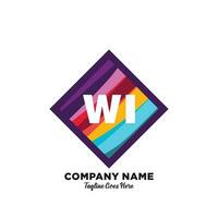 wi Initiale Logo mit bunt Vorlage Vektor. vektor