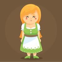 Gullig Lady In Dirndl Vector