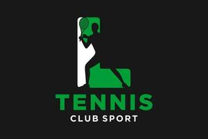 Vektor Initialen Brief l mit Tennis kreativ geometrisch modern Logo Design.