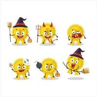 Halloween Ausdruck Emoticons mit Karikatur Charakter von Gold Medaille Band vektor