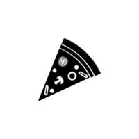 Pizza Scheibe Linie Symbol. Pizza eben Linie Symbol. Pizza Scheibe mit Peperoni eben Symbol zum Apps und Webseiten. Vektor dünn Zeichen von Italienisch schnell Essen Cafe Logo. Pizzeria Illustration.