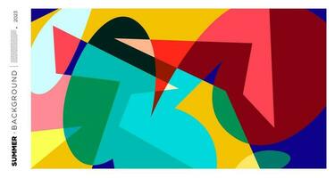 Vektor abstrakt bunt dynamisch geometrisch Muster Hintergrund Illustration zum Sommer- 2023