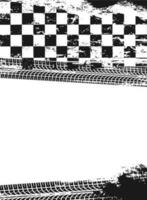 Rennen Sport Grunge Hintergrund Flagge und Reifen Spur vektor