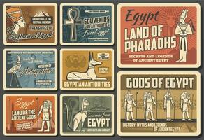 uralt Ägypten Kultur und Kairo Sehenswürdigkeiten Plakate vektor