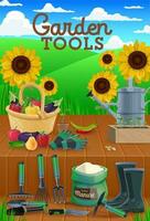 Garten Werkzeuge und Gemüse, Landwirtschaft, Gartenarbeit vektor