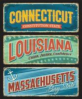 Connecticut, Massachusetts und Louisiana Platten vektor