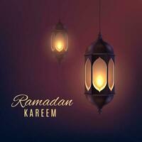 ramadan kareem lyktor, islam religion festival vektor