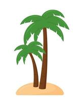 handflatan träd i strand sommar klotter kokos träd vektor illustration