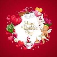 Amor, hjärtan och valentines dag Semester blommor vektor