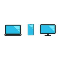 Laptop Telefon Monitor Symbol Vektor eben Illustration isoliert durch Weiß Hintergrund