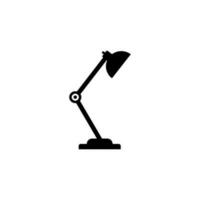 skrivbord ljus lampa ikon vektor illustration svart och vit silhuett design