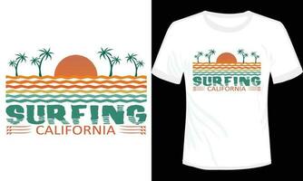 surfing kalifornien t-shirt design vektor illustration