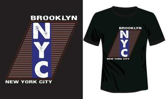 nyc klassisk vektor t-shirt design med de brooklyn text med svart bakgrund, tryckfärdig t-shirt design.