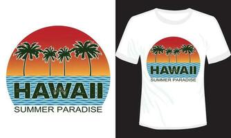 Sommer- Paradies Hawaii T-Shirt Design Vektor Illustration