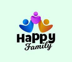 glücklich Familie halten Hand zusammen Logo Konzept vektor