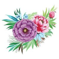 modern Hochzeit Jahrestag dekorativ Blumen- Karte Design vektor