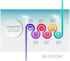 infographic 6 steg väg Karta för företag Diagram till närvarande data, framsteg, riktning, rena design vektor