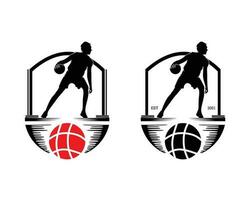 Sammlung einstellen von Basketball Spieler Logo Silhouetten Vektor Design