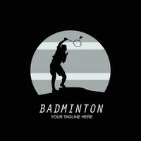 Badminton Logo Silhouette Design Illustration vektor