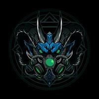 monster huvud maskot logotyp vektor