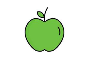 Apfel Symbol Illustration. Symbol verbunden zu Früchte. geradlinig Farbe Symbol Stil, eben Linie. einfach Vektor Design editierbar