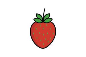 Erdbeere Obst Symbol Illustration. Symbol verbunden zu Früchte. eben Linie Symbol Stil, geradlinig Farbe. einfach Vektor Design editierbar