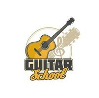 gitarr musik skola ikon, musiker utbildning vektor