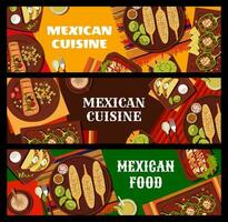 Mexikaner Küche Mahlzeiten und Getränke Vektor Banner