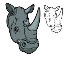 noshörning eller noshörning afrikansk djur- maskot vektor
