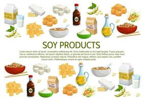 Soja und Sojabohnen Produkte, Vektor