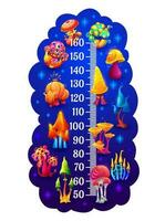 fantasi tecknad serie svamp, barn höjd Diagram meter vektor