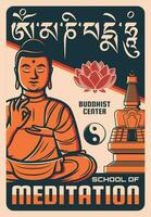 Buddhismus Religion Meditation Schule Vektor Poster