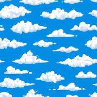 Karikatur flauschige Wolken im Blau Himmel nahtlos Muster vektor